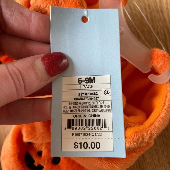 Cat & Jack Baby Pumpkin Bootie Slippers - Picture 5 of 6